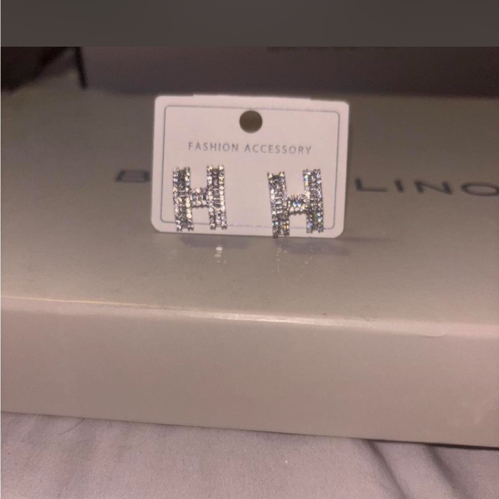 Silver Crystal Stud Earrings